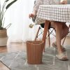 9L Garbage Bin Natural Solid Wood Round Trash Can - Image 3