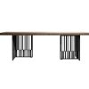 Rock marble rectangular dining table Nordic luxury industrial style desk brushed copper post-modern stainless steel table - Image 5