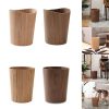 9L Garbage Bin Natural Solid Wood Round Trash Can - Image 2