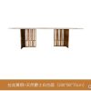 Rock marble rectangular dining table Nordic luxury industrial style desk brushed copper post-modern stainless steel table - Image 2