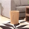 9L Garbage Bin Natural Solid Wood Round Trash Can - Image 9