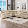 Luxury Leather Reclining Sectional Sofa Set