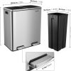 Trash Can Home Zone Living 60 Liter Stainless Steel Dual Compartment - Image 8