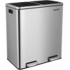Trash Can Home Zone Living 60 Liter Stainless Steel Dual Compartment