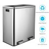 Trash Can Home Zone Living 60 Liter Stainless Steel Dual Compartment - Image 6