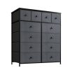 Enhomee Wooden Top Tall Dressers for Bedroom Anti-tipping Dresser Storage Cabinet with 12 Drawers Organizer Dresser Near the Bed - Image 4