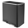 Trash Can Home Zone Living 60 Liter Stainless Steel Dual Compartment - Image 9