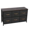 3-Tier Wide Drawer Dresser, Storage Unit with 6 Fabric Drawers and Metal Frame - Image 3