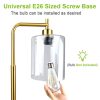 Depuley Nordic Vertical Metal LED Floor Lamp Glass Shade Brass Pole Arc Tall Lighting for Living Bedroom - Image 6