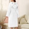 Women Robes Sleepwear Cute 3D Ear Hooded Flannel Bathrobe Soft And Warm Double Faced Velvet - Image 4