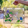 Creative Hummingbird Bird Pendant Stained Birds Glass Window Hangings Decor Wall Hanging Colored Birds Room Accessories