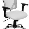 Flash Furniture Mid-Back Burgundy Mesh Swivel Task Office Chair with Chrome Base and Arms - Image 3