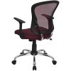 Flash Furniture Mid-Back Burgundy Mesh Swivel Task Office Chair with Chrome Base and Arms - Image 12