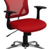 Flash Furniture Mid-Back Burgundy Mesh Swivel Task Office Chair with Chrome Base and Arms - Image 2
