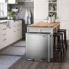 Trash Can Home Zone Living 60 Liter Stainless Steel Dual Compartment - Image 2