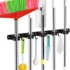 Mop Broom Holder Wall Mount 5 Racks 4 Hooks Broom Organizer
