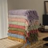 Turkey Tassel Bath Towel Plush Washcloth Washed Worsted Cotton Soft Absorbent Japanese Bathroom